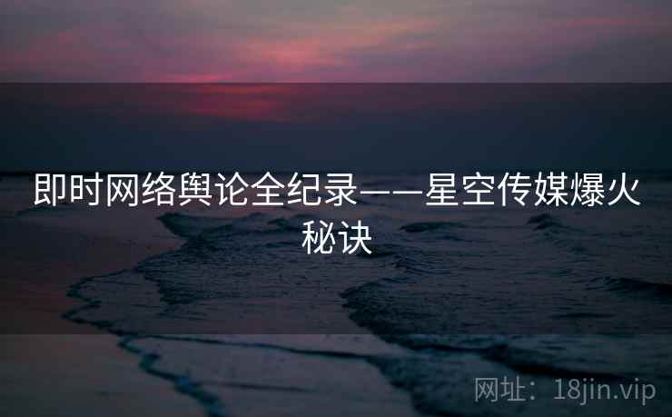 即时网络舆论全纪录——星空传媒爆火秘诀